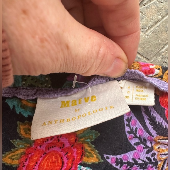 Anthropologie by Maeve printed rayon blouse size 0 - Picture 4 of 8